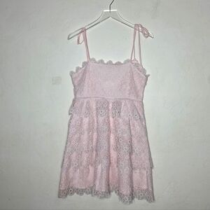 Btb Los Angeles‎ Pink Tiered Eyelet Dress Size Medium Nwt